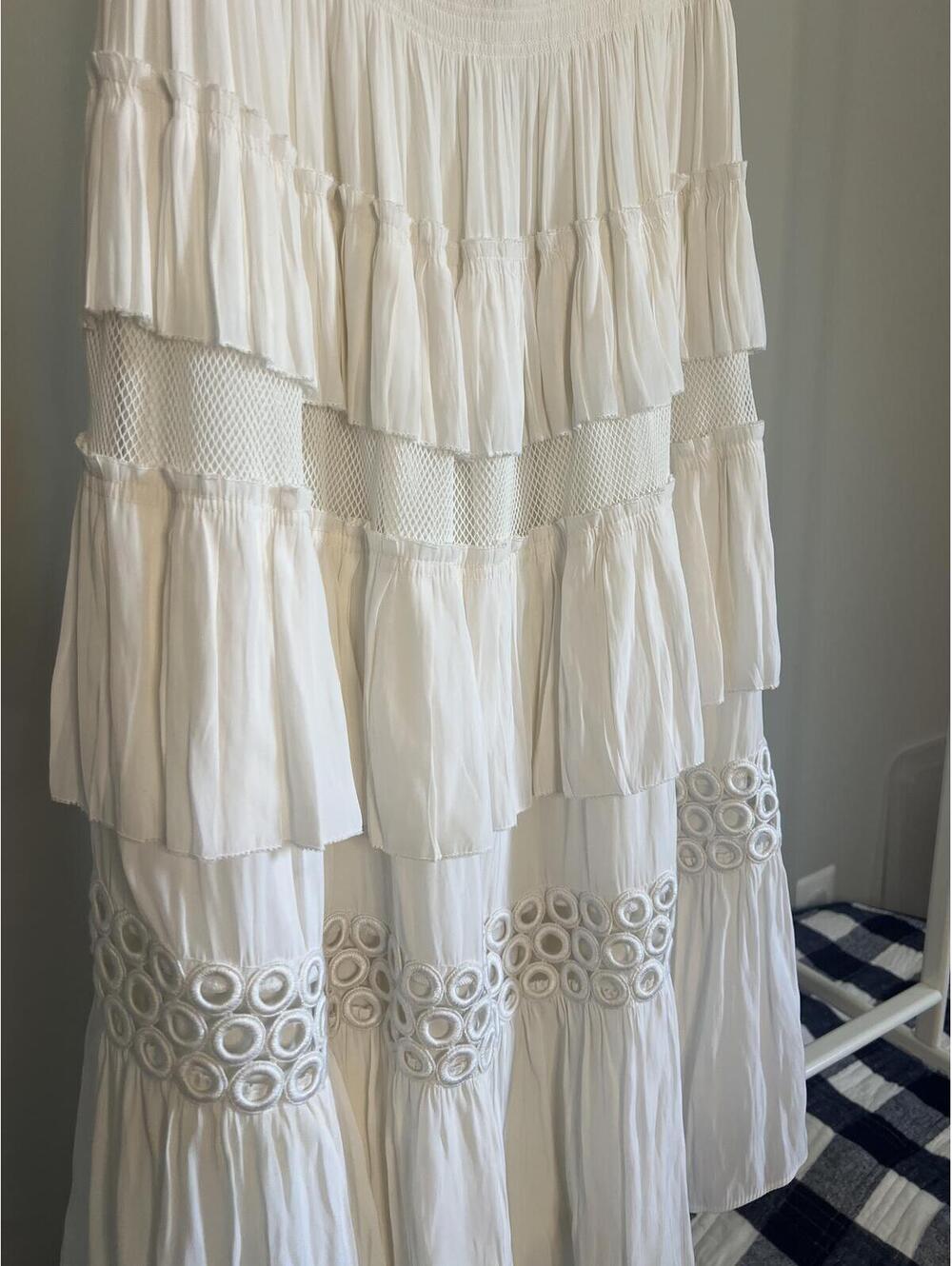 Ramy Brook White Textured Strapless Eyelet Dress - Size M - Bridal/Resort Wear - Picture 3 of 6